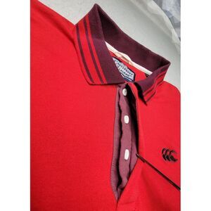 Canterbury Of New Zealand Polo Shirt Mens Large Red Preppy Golf Rugby‎ Casual
